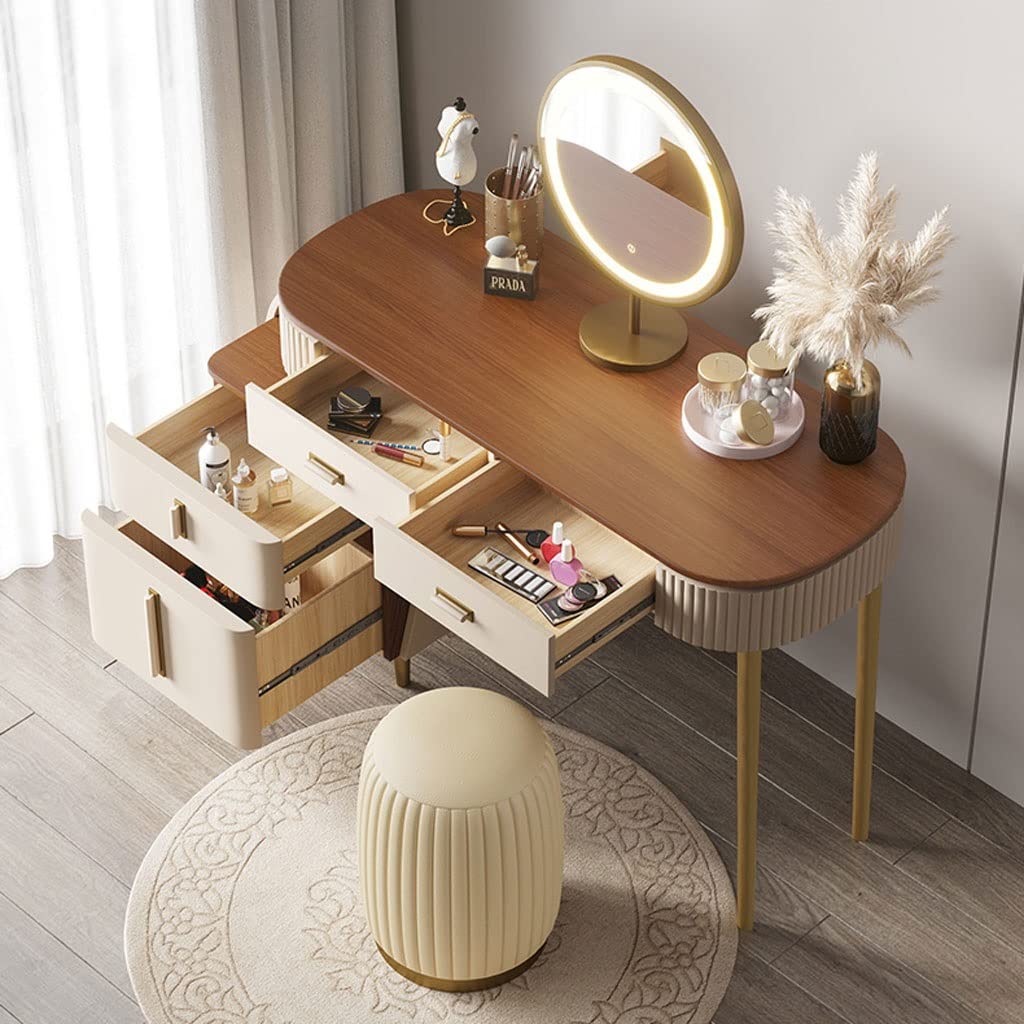 【Furniture】【BS】Roundhill Furniture Ashley Silver Wood Dresser and Stool Set, Silver