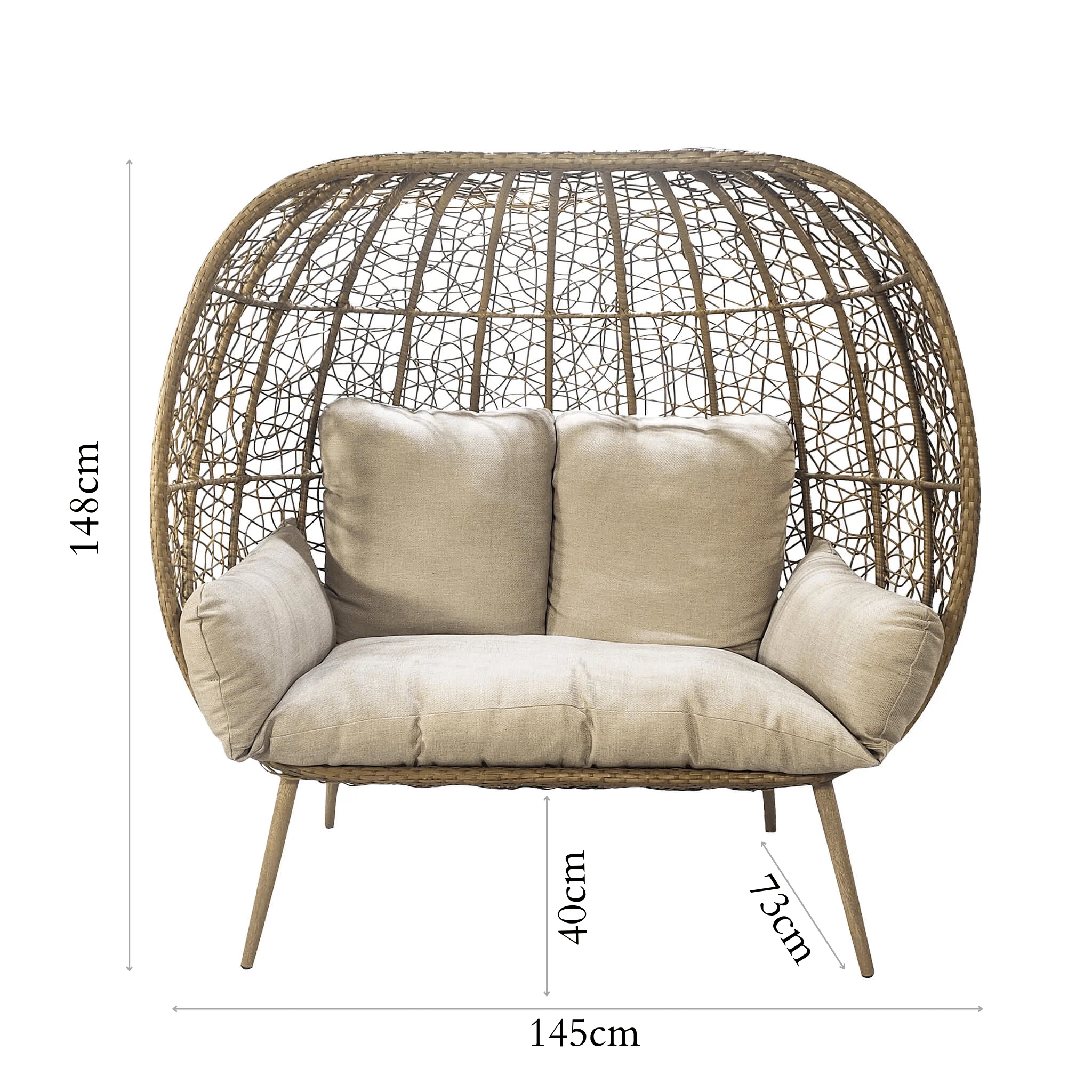 Sherwood Double Cocoon | Outdoor Rattan Chair